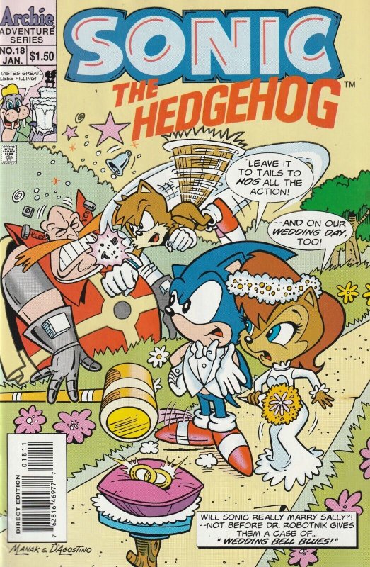 Sonic The Hedgehog # 18 Cover A VF Archie Adventure 1995 [B2]