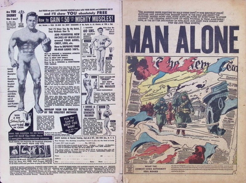 MARINES IN ACTION Comic Issue 22 — Very Rare HTF — 1958 Warwick Pub Silver Age