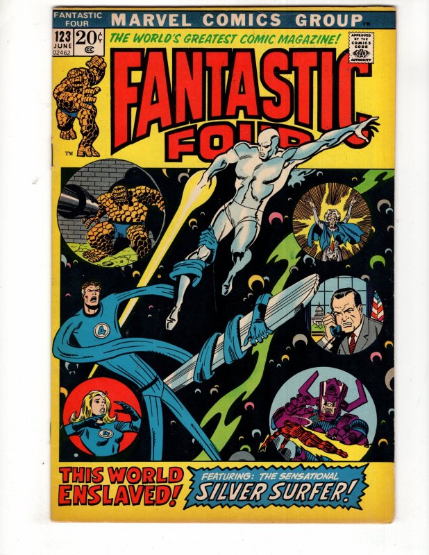 Fantastic Four #123 (1972) SILVER SURFER !!! Galactus Bronze Classic !! / ID#368