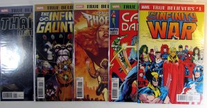 True Believers Lot 5 #Thanos Rising, Infinity Gauntlet, War, Phoenix, Danvers