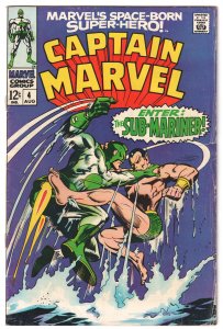 Captain Marvel #4 (1968) Mar-Vell vs Sub-Mariner