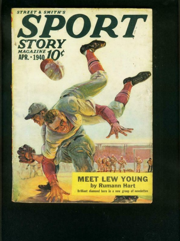 SPORT STORY PULP APRIL 1940-MEET LEW YOUNG-HW SCOTT COVER-RUMANN HART---VG