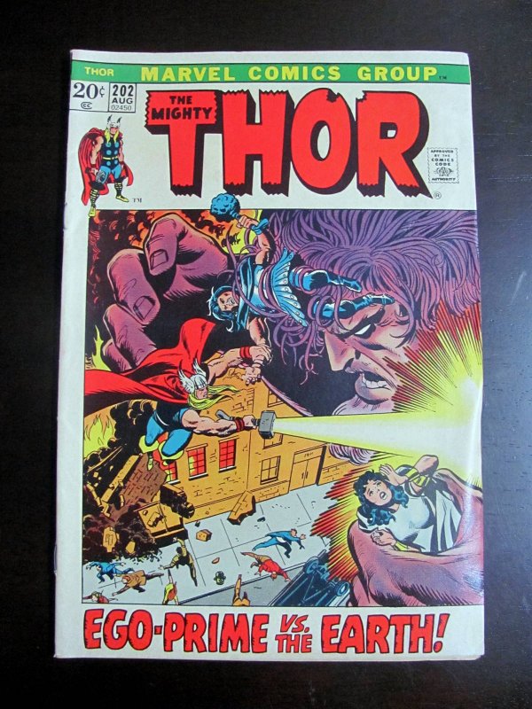The Mighty Thor #202 (1972) VG Marvel Comics Ego-Prime vs Earth Book-395