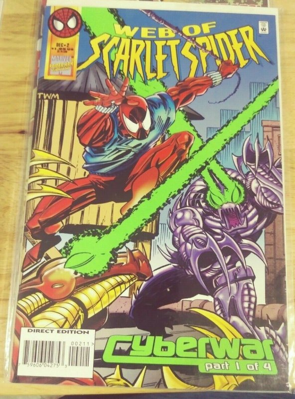 WEB OF SCARLET SPIDER # 2 1995  MARVEL BEN REILLY CYBERWAR PT 1  SPIDER MAN  