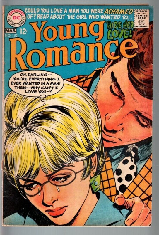 YOUNG ROMANCE #152 1968-DC ROMANCE-VG G