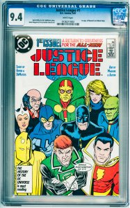 Justice League #1 Direct Edition (1987) CGC 9.4! White Pages!