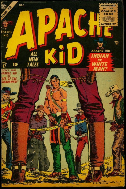 Apache Kid #17 1955- Severin cover- Atlas Western VG