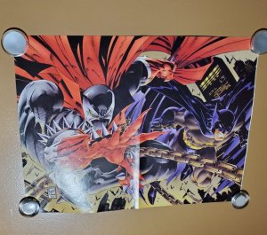 comic poster Spawn Vs versus Batman poster and interview with both IMAGE D.C.  