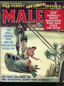 MALE MAGAZINE FEBRUARY 1962- WAR-CRIME-CHEESECAKE PICTURES- FN+