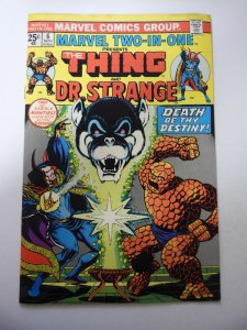 Marvel Two-in-One #6 (1974) VG+ Condition cover detached at 1 staple MVS intact