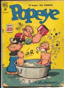 Popeye #9 1950-Dell-Bud Sagendorf art-bizarre cover-G 