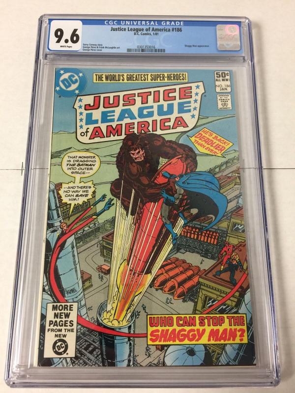 Justice League Of America 186 Cgc 9.6 White Pages 