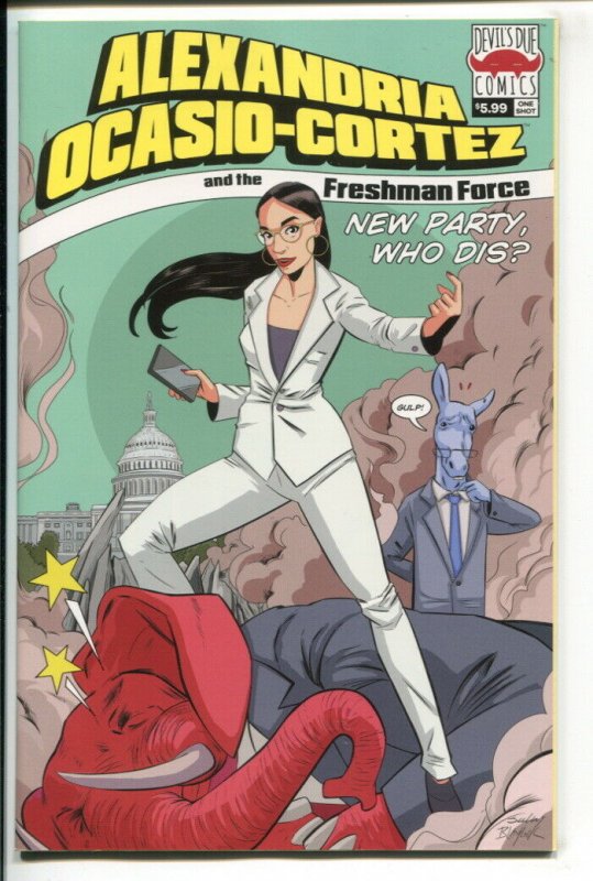 ALEXANDRIA OCASIO CORTEZ & FRESHMAN FORCE WHO DIS ONE SHOT (2019 DEVILS DUE / NM