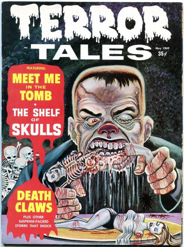 Terror Tales #8 1969- Rare Eerie Horror Magazine- 2nd issue- Brutal Frankenstein