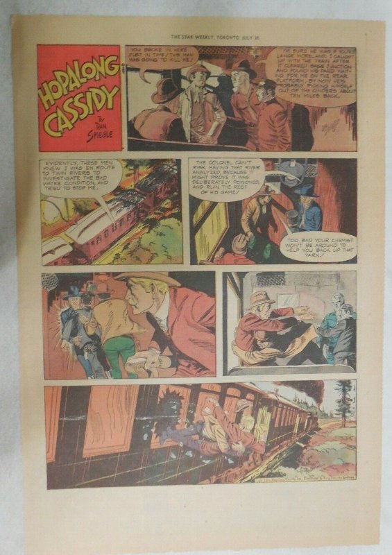 Hopalong Cassidy Sunday Page by Dan Spiegle from 7/11/1954 Size: 11 x 15 inches