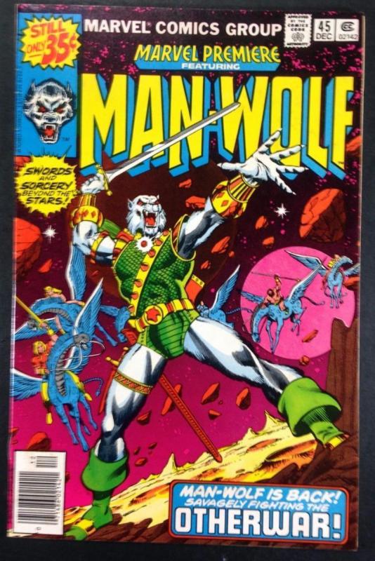MARVEL PREMIERE #45, FN, Man-Wolf, Perez, 1972 1978, more Marvel in store