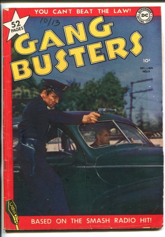 GANG BUSTERS #13 1949-DC-CRIME-SMASH RADIO HIT-DON BARRY-PHOTO COVER-vg