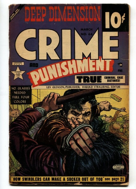 CRIME AND PUNISHMENT #66 3-D effect 1953-CHARLES BIRO & ALEX TOTH VG