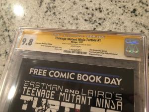 Teenage Mutant Ninja Turtles #1 CGC 9.8 FCBD Variant SIGNED & Sketch Eastman RM2