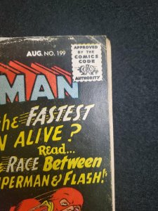 Superman #199 Key 1st Superman Vs. Flash Race 1967 DC VG