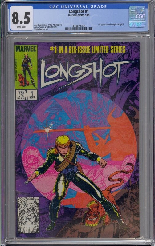 LONGSHOT #1 CGC 8.5 1ST LONGSHOT & SPIRAL WHITE PAGES 8005