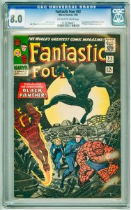 Fantastic Four #52 (1966) CGC 8.0! 1st Appearance of the Black Panther! see desc