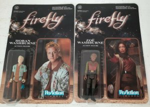 2X Firefly Serenity 3-3/4 ReAction LOT Hoban Zoe Washburne FUNKO new  