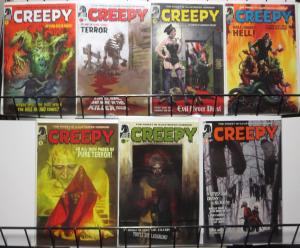 CREEPY #1-6, 9 (2009) Dark Horse horror anthology comics book lot 