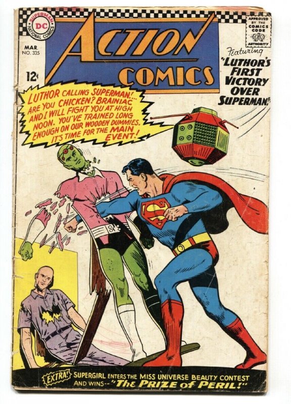 Action Comics #335 comic book 1966  Superman  Brainiac & Luthor cover