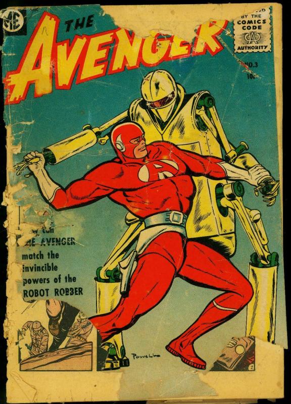 The Avenger #3 1955- ME Comics Bob Powell- LOW GRADE POOR