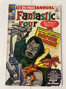 Fantastic Four ANNUAL # 2 VG Marvel Comic Book Silver Age Thing Dr. Doom 7 LD2