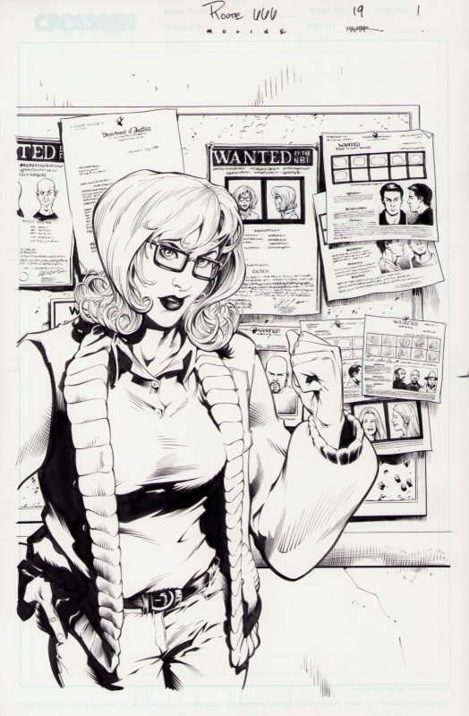ROUTE 666 #19 Pg. 1 - INTERIOR PAGE W/SKETCH ON BACK - KARL MOLINE 2004
