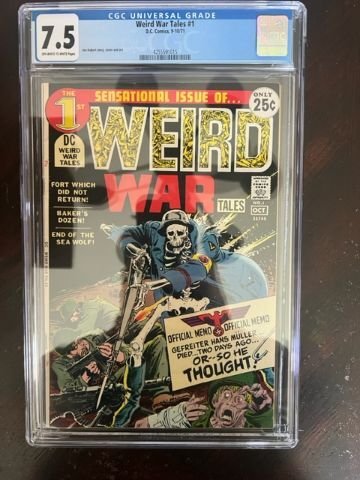 Weird War Tales #1 (1971) - CGC 7.5 ! Kubert Art KEY!