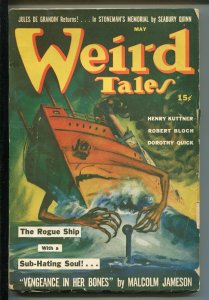 WEIRD TALES 03/1943-PULP-MYSTERY COVER-WWII-BLOCH-DERLETH-BRADBURY-KUTTNER-vf