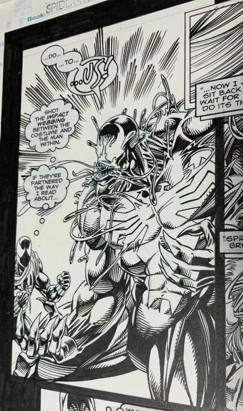 Spider-man 53 Original Art Page 16 20 Scarlet Spider V Venom Tom Lyle 1/2 Splash