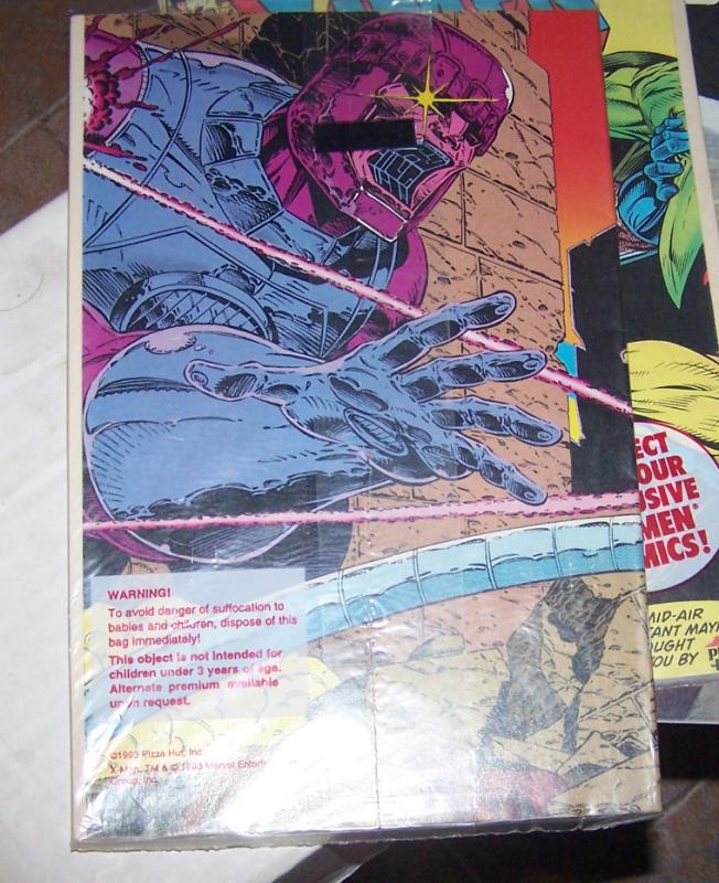 X-MEN # 1 MARVEL 1993 RARE PIZZA HUT POLYBAGGED ROGUE+GAMBIT vs sentinels