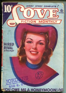 Love Fiction Monthly 11/1941-Ace-pin-up girl pulp cover-romance stories-VG