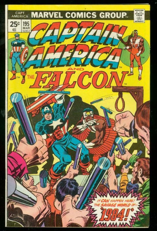 CAPTAIN AMERICA #195 1976-FALCON-JACK KIRBY FN