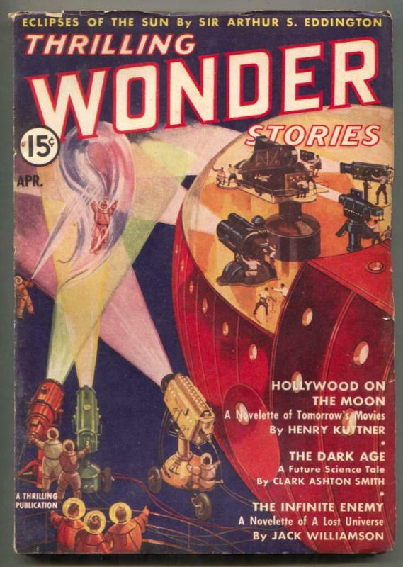 Thrilling Wonder Stories April 1938- Hollywood On The Moon