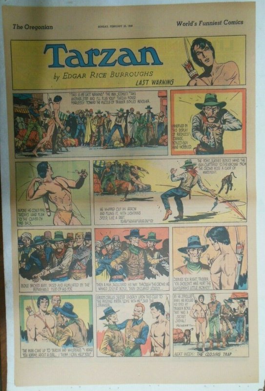 Tarzan Sunday Page #468 Burne Hogarth from 2/25/1940 Very Rare ! Full Page Size