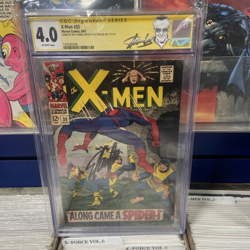 X-Men #35 CGC 4.0 SSx2 Stan Lee, Roy Thomas Signed! Custom Stan Lee Label