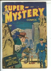 Super-Mystery Vol. 8 #8 1949-Egyptology crime cover-The Unknown & Mr Risk app...