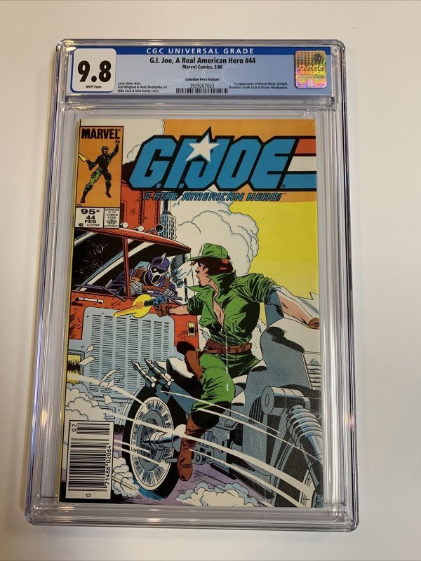 GI Joe A Real American Hero (1986) # 44 (CGC 9.8) Canadian Price CPV  | Census=1