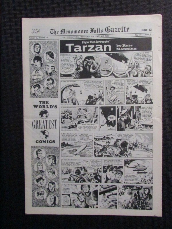 1972 June 12 MENOMONEE FALLS GAZETTE Comic Weekly #27 FN 6.0 Rip Kirby Tarzan