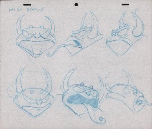 Braylok From He-Man Head Rotations Pencil Animation Art - 60
