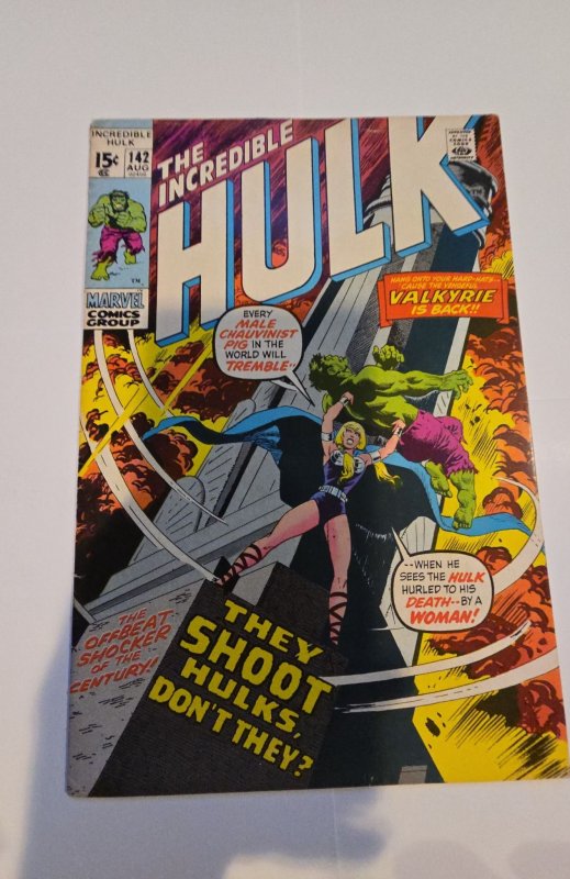 The Incredible HULK #142 Marvel Comics 1971 Nice Key Collectible VALKYRIE Issue!