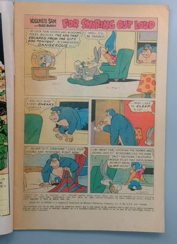 Yosemite Sam and Bugs Bunny #16 VG Gold Key, 1973