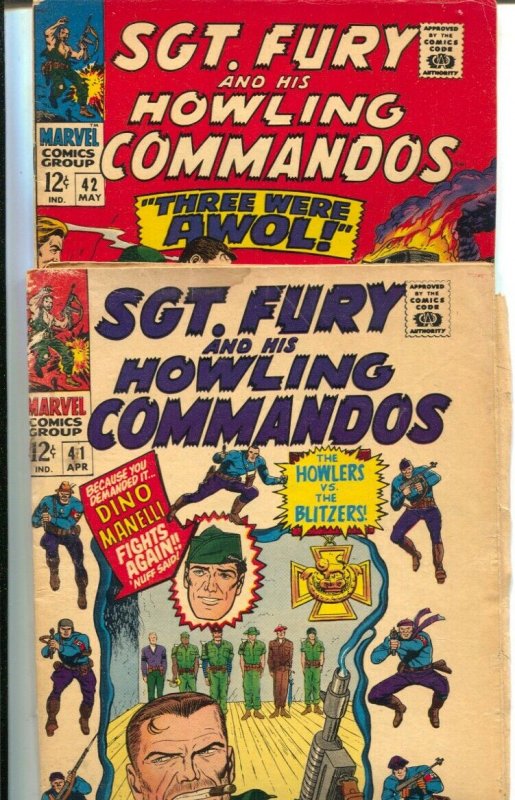 Sgt. Fury and His Howling Commandos Lot #8-Marvel-issues 41,42,45,46,47,49-St...