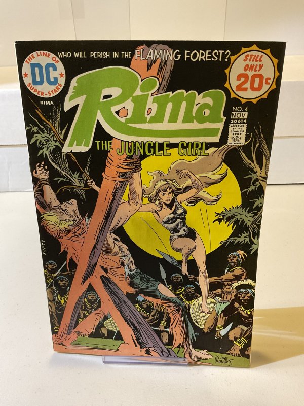 Rima, the Jungle Girl #4  F  1974  Beautiful Nestor Redondo Art!  Kubert Cover!
