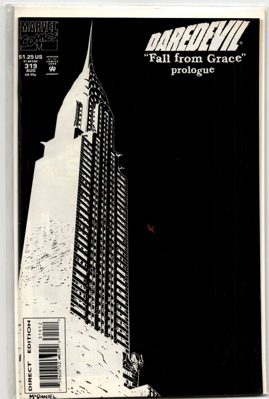 Daredevil #319 Second Print Cover (1993) Daredevil